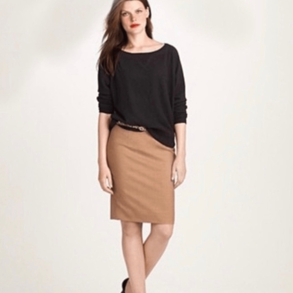Vintage Talbots Women's Size 12 Pencil Skirt Pure Camel Hair Tan Lined Slit Back